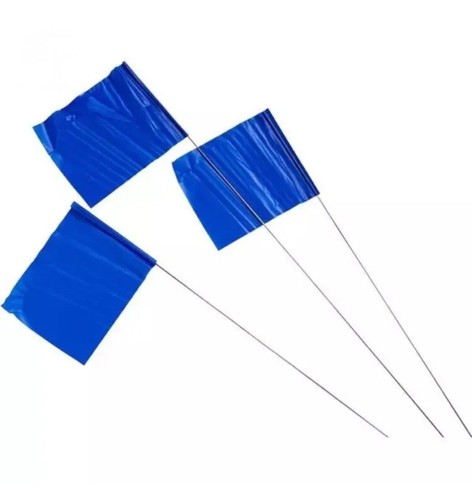Blue flag markers plastic - blue,